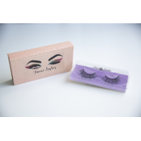 Caja para guardar pestañas - Brillantina rosa claro - 15240